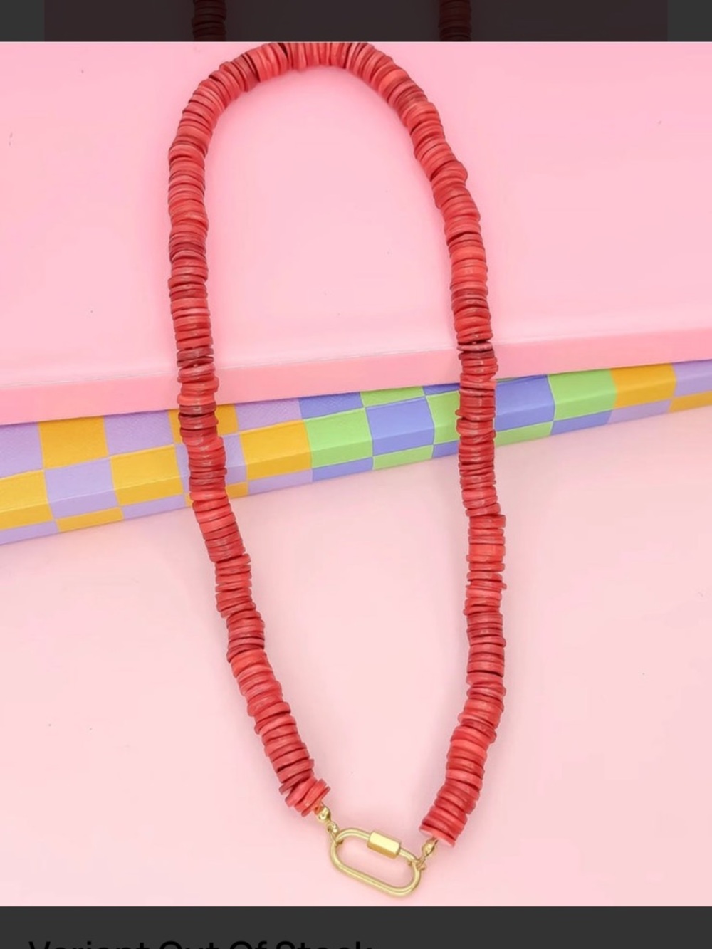 NWOT Treasure Jewels Red Velvet Vibes Gemstone Necklace